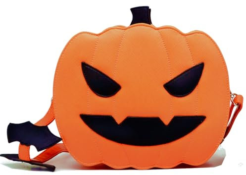 Noy Lacha Mädchen Halloween Kürbis Geldbörse Crossbody PU Leder Upgrade Kürbis Geldbörse für Frauen, gelb, Small