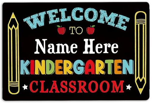 MIAOMANSENSTORE fußmatte innen außen fussmatte Personalisierte Fußmatte, Willkommen im Kindergarten, Klassenzimmer, Willkommens-Fußmatte deko Wohnzimmer