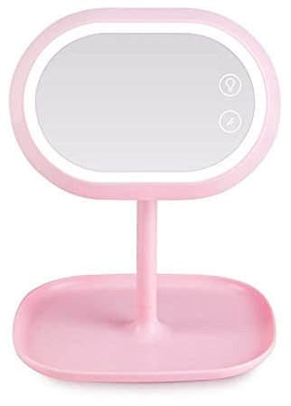 Suuim Espejo Espejo De Maquillaje con Luz Led Profesional Portátil De Alta Definición Cosmético Espejo Iluminado Brillo Ajustable para Baño O Dormitorio Mesa Espejo De Tocador Led