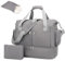 Kono Travel Duffel Bag 32L Water-Resistant Gym Tote Bag with Shoes Compartment Cosmetic Bag Detachable Shoulder Strap Lightweight Holdall Luggage Bag Weekend Bag with Trolley Sleeve (Grey)