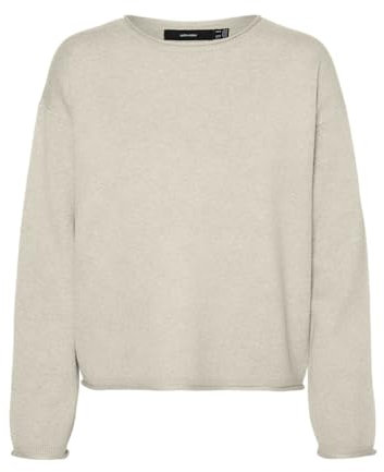 VERO MODA Damen Vmgold Roll Ls O-Neck Pullover Strickpullover, Birch, S