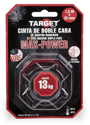 TARGET - Doppelseitiges Klebeband - EXTRA POWER - Wasserdichtes Montageband | Zum Aufhängen von Gegenständen ohne Bohren | Für dauerhafte Anwendungen im Innen- und Außenbereich (Max Power)
