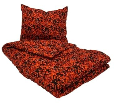 Direct Trade Service Bettüberwurf für 1 Person, dänisches Plüsch-Design, Rot, 140 x 200 cm,mit Kissenbezug