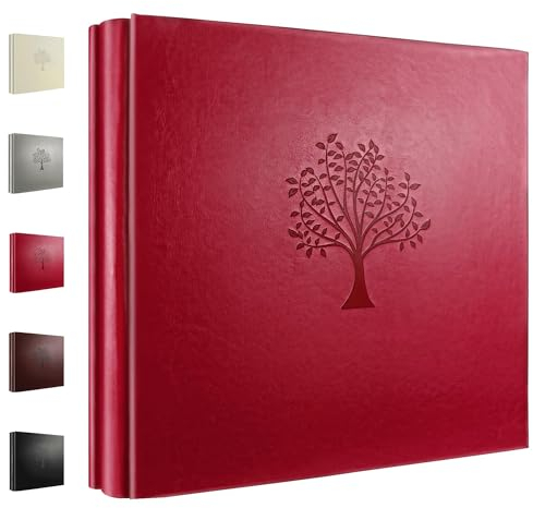 Rdylymx Fotoalbum 10x15cm mit 600 Taschen für Fotos, Rotes Fotoalbum, Fotobuch mit großem Fassungsvermögen und Ledereinband, für horizontale und vertikale Fotos im Format 10x15cm