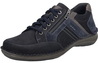 Josef Seibel Herren Low-Top Sneaker New Anvers 87,Weite K (Extra weit),Wechselfußbett,Freizeitschuhe,dunkelblau-Kombi,45 EU