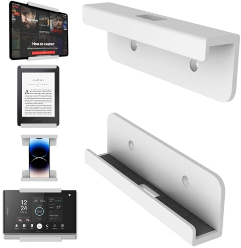 sciuU Support Mural Universel pour Tablettes/Tactiles/Smartphone/Liseuse/Télécommande, Compatible avec iPad, iPhone, Samsung, Surface, Xiaomi, Lenovo, Installation avec Ruban adhésif ou vis
