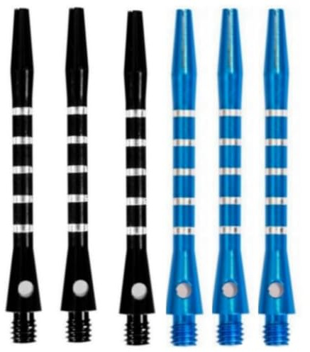 HRLORK 6 Packs Darts Shafts Darts Stems 45MM Aluminium Shafts Multiple Metal Stems Professional Darts Accessories 2BA Shaft-Black Blue
