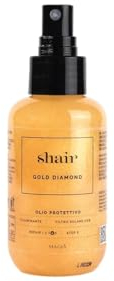 Shair Gold Diamond Elisir: Olio protettivo (raggi solari, cloro, salsedine, acqua), Spray illuminante, filtro UV UVB. Ideale per tutti i tipi di capelli. 100 ml