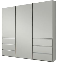 WIEMANN Schwebetürenschrank Kleiderschrank Schlafzimmerschrank 250cm breit, mit Schubladen, weiß, Höhe 236cm, Malibu
