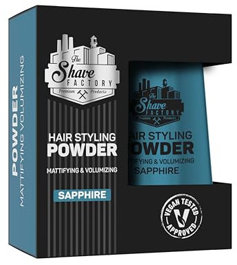 THE SHAVE FACTORY Haarstyling-Puder – Sapphire 20g – Mattierende & Volumengebende Formel – Sofortige Textur, Ansatzvolumen & Mattes Finish – Für Alle Haartypen