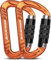 flintronic Karabiner mit Schraubverschluss, 2PCS 12KN Karabinerhaken Schraubverschluss, Karabiner mit 1200kg Belastbarkeit Schwerlast, für Hängematten, Camping, Wandern, Rucksack (Orange)