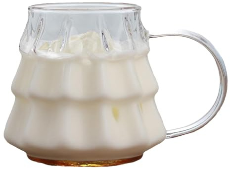 Taza de café del árbol de Navidad, taza de cristal del árbol de Navidad, tazas de cristal lindas tazas de café, tazas de té, leche, para mujeres, niñas, hombres, lavable