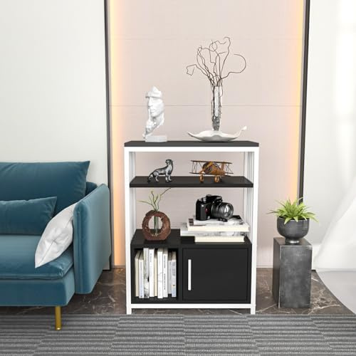 Stylish Anthracite & White Bookshelf, 60 cm x 80 cm x 29.6 cm | 100% Melamine Coated Particle Board, 18 mm Thick | Perfect for Modern Home Decor