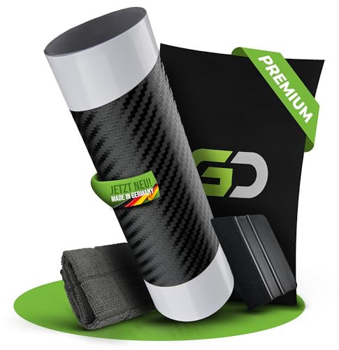 GD-Shield Auto Ladekantenschutz passend für BMW 3er Touring E91 2006-2012 Lackschutzfolie-Set, Rakel & Microfasertuch Stoßstangenschutz, Kratzschutz, Schutzfolie, Lackschutz, Carbon Optik