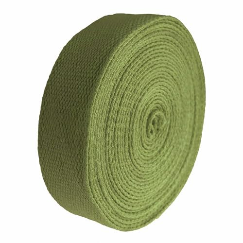 5m Gurtband 25mm 100% Baumwolle Gurtbänder Tragegurt Taschengurt Variantenwahl, Größe:25 mm | 2.6 mm, Farbe:khaki
