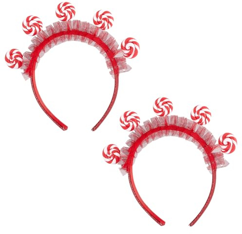 HOBBIESAY 18cm Lollipop Kopfschmuck Süßigkeiten Haarreif Blume Haaraccessoire Roter Kopfschmuck Prinzessin Dekor Niedlicher Haarreif Prinzessinnen Kopfschmucks Für Damen Süßigkeiten Motto Cosplay