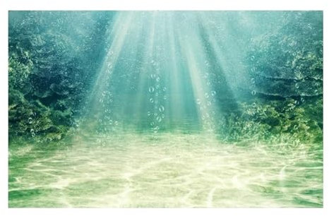 MZPOZB Juwel Rückwand 3D Aquarium Hintergrund Poster PVC Kleber Aufkleber Aquarium Unterwasser Welt Hintergrund 3D Ozean Meer Pflanzen Hintergrund Aufkleber(White,50x100cm)