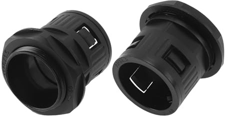 Partuto M40x1.5 Cable Glands 34.5mm / 1.36 Bellows Quick Connector Straight PA6 Nylon Black 2 Pcs