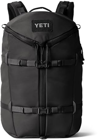 YETI Ranchero 27L Everyday Carry Backpack, Black | Water & Abrasion-Resistant Lightweight Rucksack with RipZip Opening, Hydration Holsters & Organised Storage