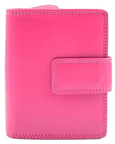 Womens Premium Leather Purse Bi-Fold Multi-Card Slots Cash Coins Wallet HOL311 (Cerise)