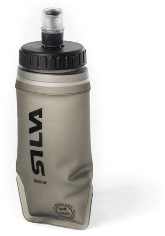 Silva Soft Flask 250ml for Running Vest - Running Flask with Self-Sealing Nozzle - Light Gray Shaded Made of TPU - Free from BPA, Phthalates and PVC - Soft Water Bottle for Vests
