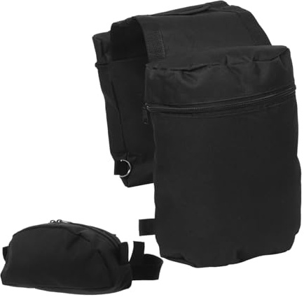 Toddmomy Fahrrad-satteltaschen für Gepäckträger Stabile Befestigung Strukturierte Fächer Geeignet für Mountainbike Pendler und Outdoor-Touren Schwarzes