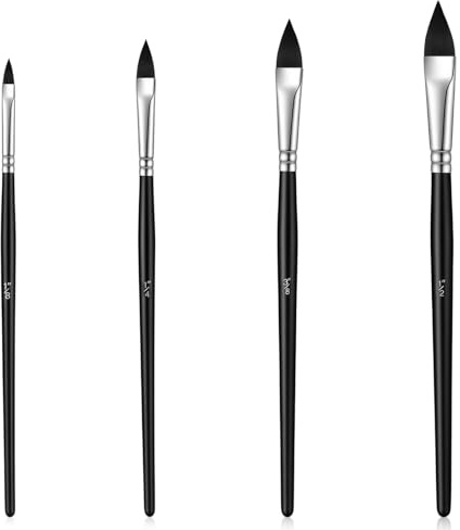 4 Stück Katzenzungenpinsel, Aquarellpinsel, Watercolor Brush - Perfekt für Künstler und Anfänger