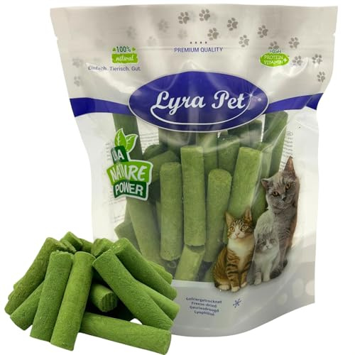 Lyra Pet® 200 g Katzengras Sticks gefriergetrocknet - Snack für Katzen | Mit Huhn & Gerstengras - Getreidefrei & verdauungsfördernd - Ideal auch für Kitten & Senioren - Vitalstoffreiche Belohnung