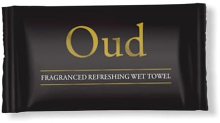 e-lite® Oud Fragranced Refreshing Wet Towels | Individually Wrapped Moist Hand Wipes | Luxury Disposable Refresh Towelettes for Restaurants, Travel & Events (500, One Size)