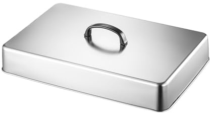 Genérico Cubierta para Plancha - Tapa para cocinar al Vapor Rectangular de Acero Inoxidable de 43,5x28,2x6,6 cm, Cubierta para Alimentos al Vapor para Barbacoa Comercial
