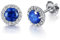 Sapphire Ohrringe Silber 925 Damen Ohrstecker Zirkonia Saphir Silber Ohrringe Damen 925 Stecker Zirkonia Ohrringe Damen Ohrstecker aus Silber Wei?gold Ohrringe Damen Ohrringe Silber mit Stein
