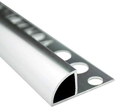 Alu Viertelkreis Profil Fliesenschiene Schiene silber L270cm 12mm poliert