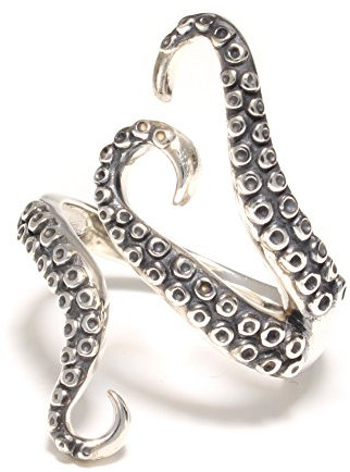 loveyourdiamonds Kraken-Ring aus 925 Sterling Silber, Tentakel Ring (60 (19.1))