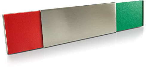 Betriebsausstattung24® Libre & Ocupado Placa de puerta | Marcado libre - Ocupado | Placa deslizante, señal para el espacio, para pegar, aluminio, 15,0 x 3,0 x 0,6 cm