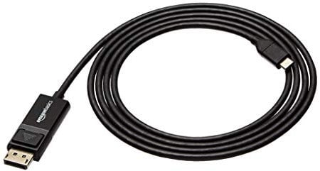 Amazon Basics Cable USB-C a DisplayPort bidireccional, 1.8 m, Negro