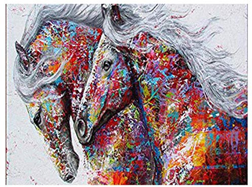 Puzzle 5000 Teile für Erwachsene,Zwei bunte Pferde Puzzles Geschicklichkeitsspiel für die Ganze Familie, Landschaf Puzzle Schwer Dekompressionder Erwachsenenpuzzle ab 14 Jahren-61.61x41.53 Zoll (156.