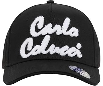 Carlo Colucci Basecap mit Logoschriftzug in Teddyoptik Schwarz OS