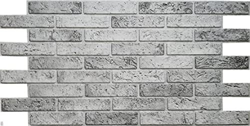 4,8qm/10 Stück 3D PVC FLIESEN Wandpaneele Wandverkleidung PVC-Verkleidung GREY BRICK
