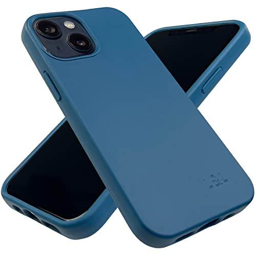 LOAM & LORE Biodegradable Phone Case for iPhone 13 Mini, Plastic Free Eco Friendly Phone Case, Plant Based Compostable iPhone 13 Mini Case, Premium Zero-Waste Phone Cover (Deep Blue)