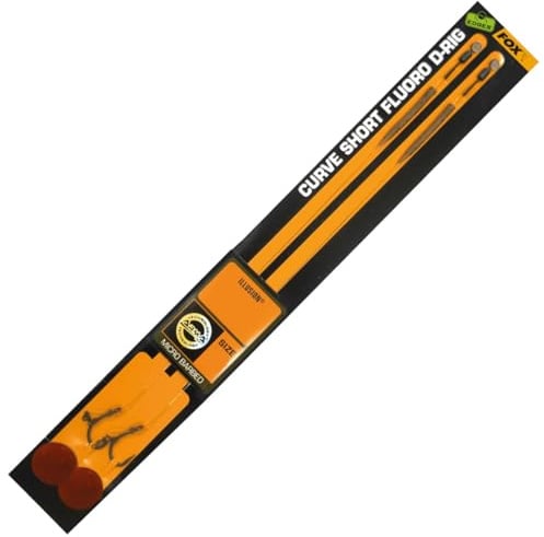 Fox Karpfenrig - 2 Stück, Kurzer gebogener Haken, Khaki, Curve Short Fluoro D-Rigs