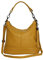 AmbraModa GLX09 Sac à main pour femme en cuir véritable, jaune moutarde, 28/24/13cm