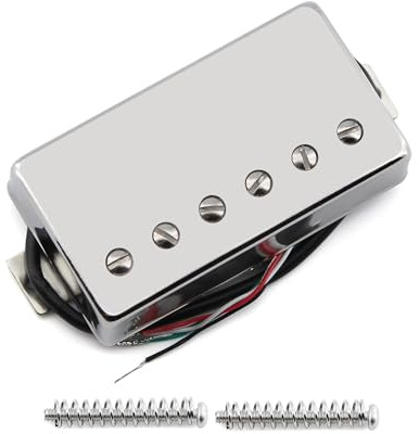 FLEOR Alnico 5 Guitar Humbucker Pickup 4-Wires 14-15K Bridge Pickup Chrome Fit LP Guitar Part