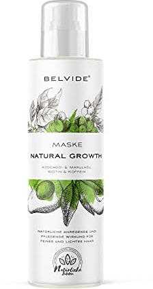 BELVIDE Naturkosmetik Natural Hair Growth Maske | Biotin und Koffein regt das Haarwachstum an | sanfte Haarkur ohne Silikone bei Haarausfall