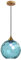 Euone_Clothes Suspension en Verre Ondulé Globe au Fini Doré, Lampe Suspendu de Plafond Industrielle Vintage E27 Suspension Luminaire de Cuisine & Salle à Manger - Bleu Clair