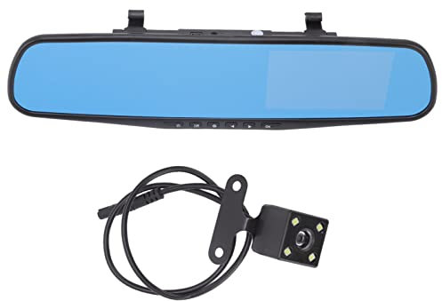 Dual Dash Cam Vorne und Hinten, 12MP 1080P HD Rückspiegel Dashboard Kamera für Autos mit 4,3 LCD Display, G Sensor, 170° Weitwinkel, Parkmonitor, Loop Recording, WDR