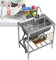 Edelstahlspüle Spülbecken, Spültisch Mit Armatur, Outdoor Küche Garten, Freestanding Stainless Steel Sink, Spülenschrank Mit Spüle Armatur, Miniküche Singleküche Mobiles Camping Waschbecken