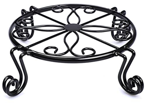 Support Plante, Stands de plante, support de plante noire pour porte-pot en pot en pot à l'intérieur du métal en extérieur en fer rouille jardin contenant rond de support rond.