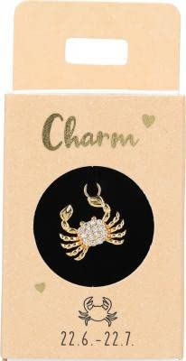 Depesche 11834-027 Charm Krebs, vergoldeter Anhänger für Halsketten, Armband und Ohrringe, ideal als kleines Geschenk