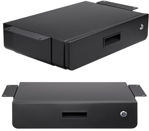Maclean MC-461 Ergonomische Untertischschublade mit Schlüssel | Abschließbar | 5 kg Tragkraft | 45×31,2 cm | Hängeschublade Schwarz | Unter Schreibtisch montierbar