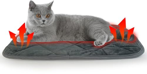 NAMOTEK Self-Warming Cat Pad Indoor/Outdoor Super Soft Self Heating Pet Mat Washable Thermal Pad for Cat & Dog 55 x 40 cm